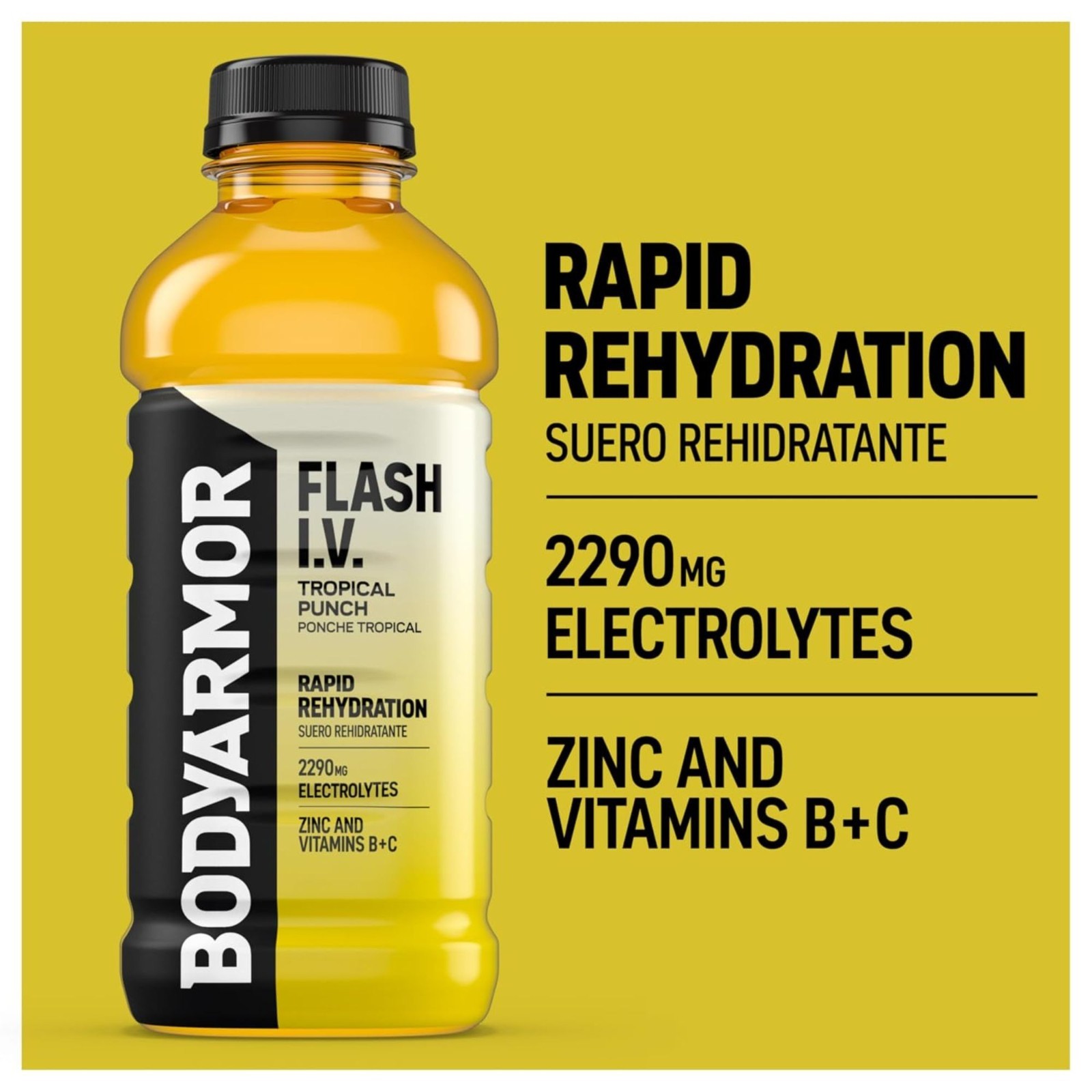 BODYARMOR Flash I.V. Rapid Rehydration – 4 Flavor Variety Pack – 16oz Bottles