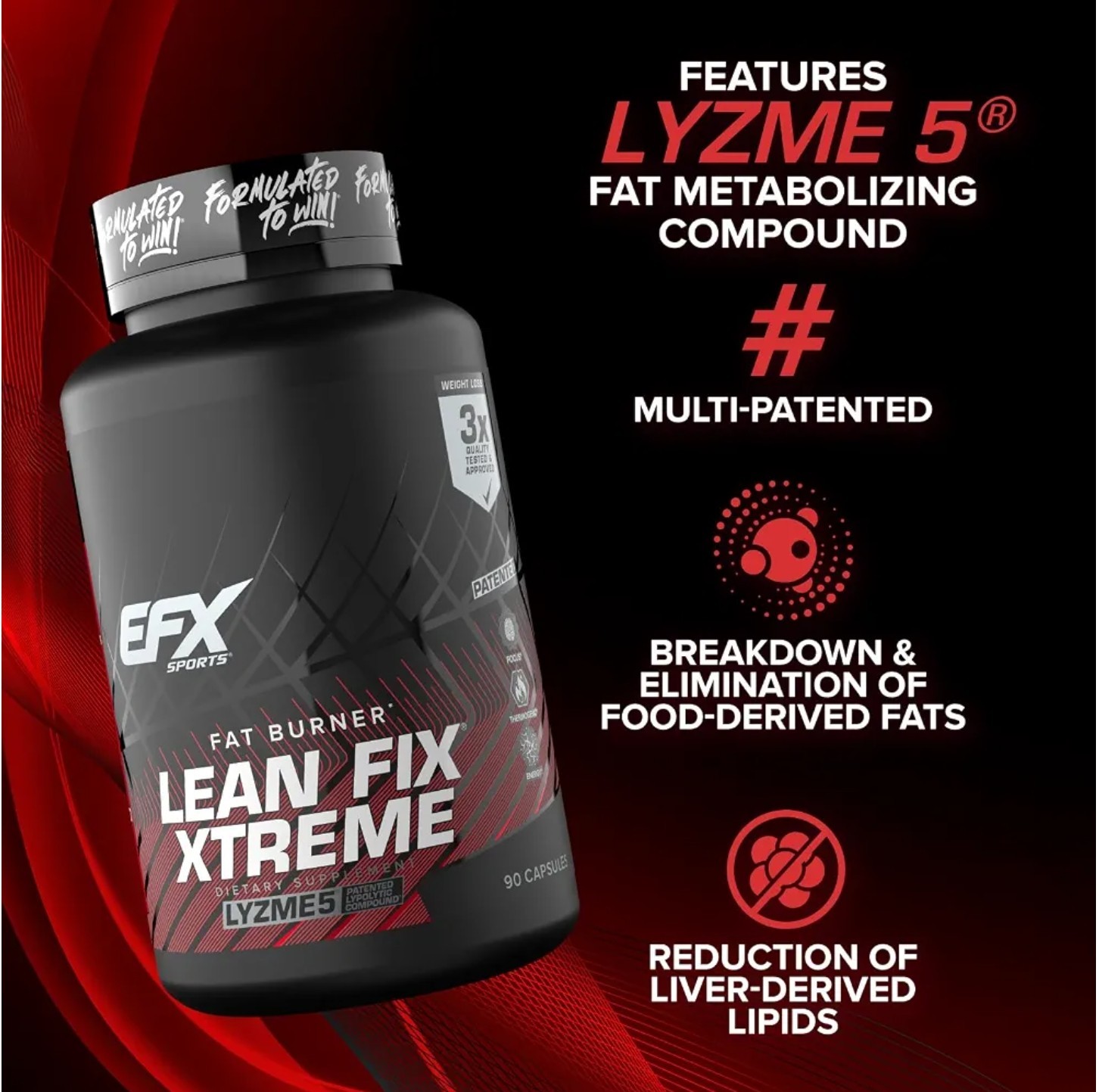 EFXSports LEAN FIX EXTREME Thermo Fat Burner 90 Caps (30 Servings) BEST BY 12/26