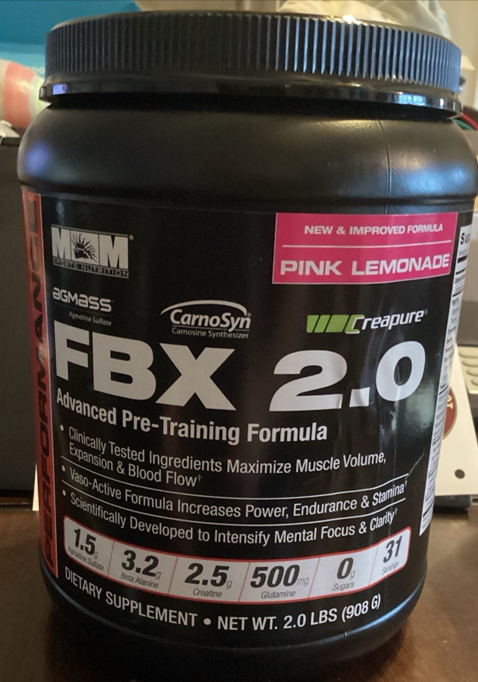 M&M FBX 2.0 Pre Workout Pink Lemonade 31 Servings Sealed Exp 04/2027 2 lb
