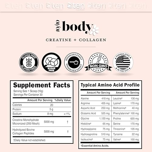 Creatine Collagen Powder Women 30 Servings Lean Muscle