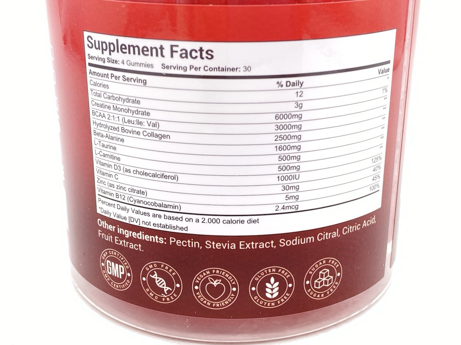 Cnthdi Creatine Monohydrate Gummies Cherry Gluten-Free Soy-Free 6000mg 120 Count