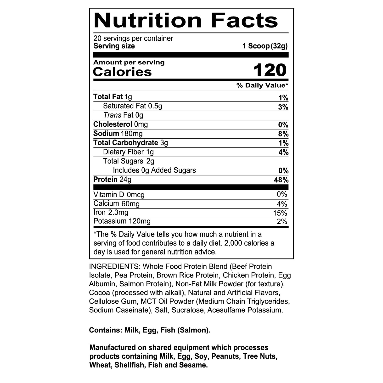 REDCON1 MRE Lite Whole Food Protein Powder, Chocolate, Whey & Lactose Free Meal