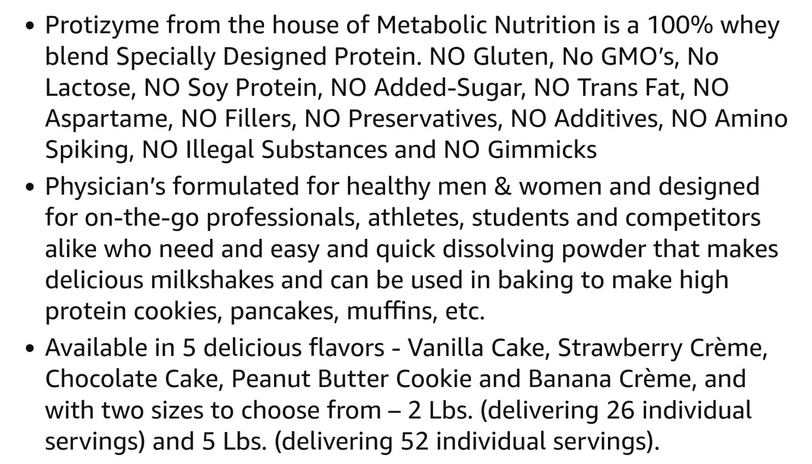 Metabolic Nutrition PROTIZYME PROTEIN 4 lb (52 Serv) Vanilla Cake BEST BY 12/26