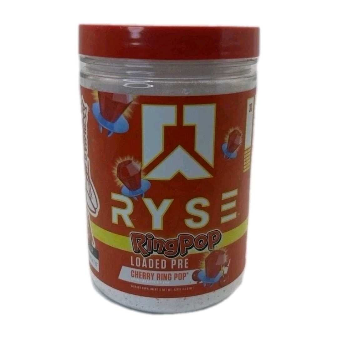 Ryse Loaded Pre Workout Supplement Pumps & Energy Cherry Ring Pop – Size: 14.8oz