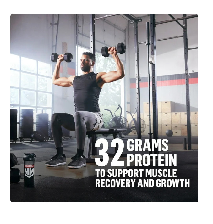 Muscle Milk Genuine Protein Powder, Vanilla, 32g Protein, 1.9lb, 30.9oz