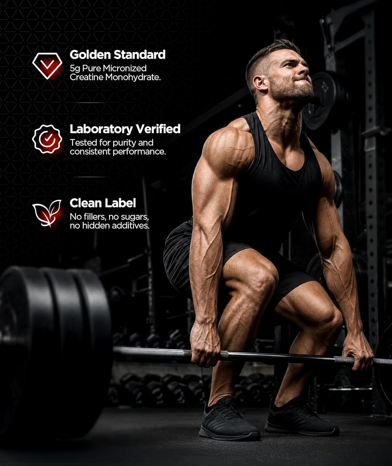 Muscle Growth Creatine Monohydrate Powder, 5 grams per serving, 60 Servings