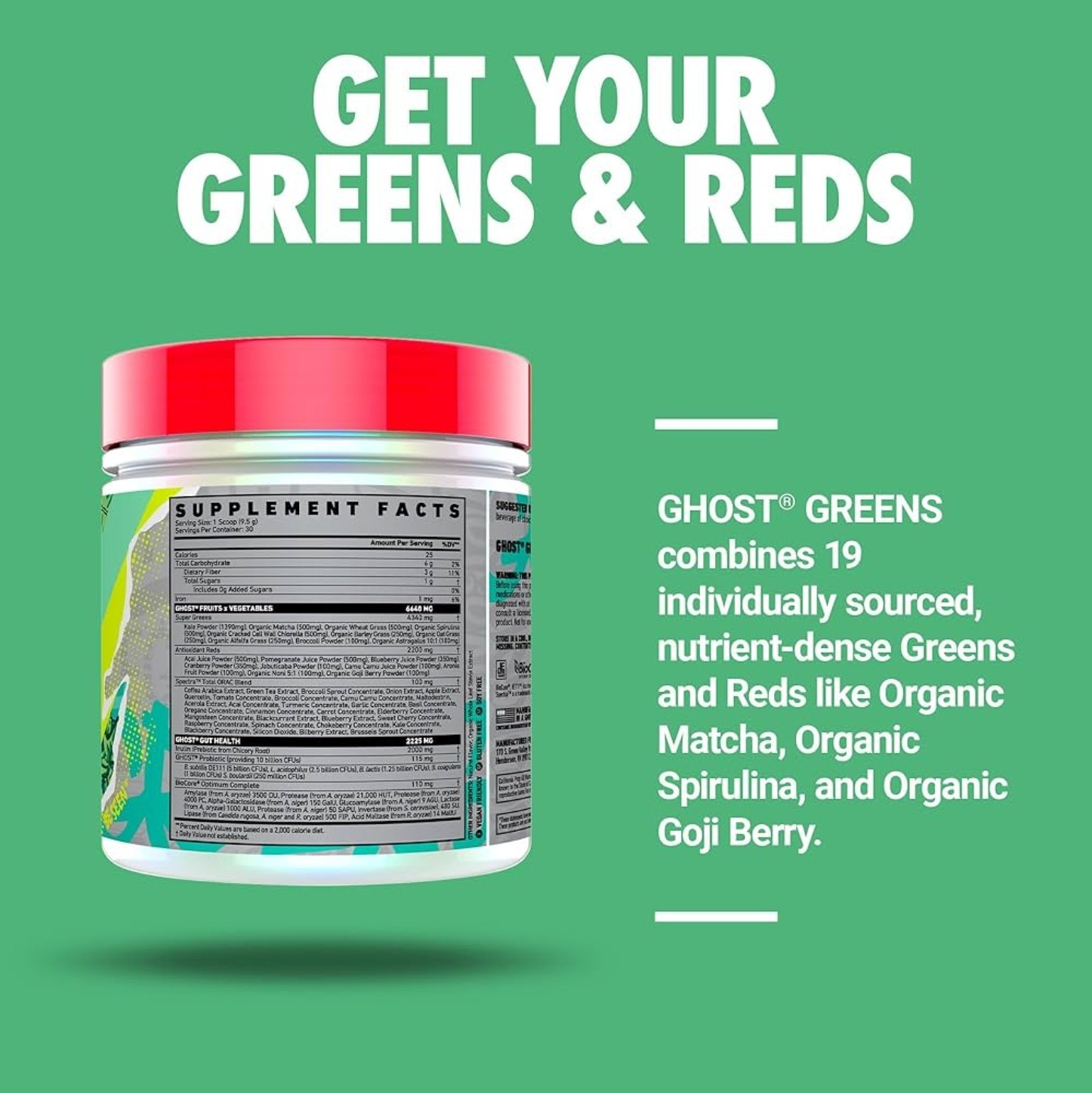 Ghost GREENS powder 10 oz Size ( 30 Servings ) Original Flavor BEST BY 08/26