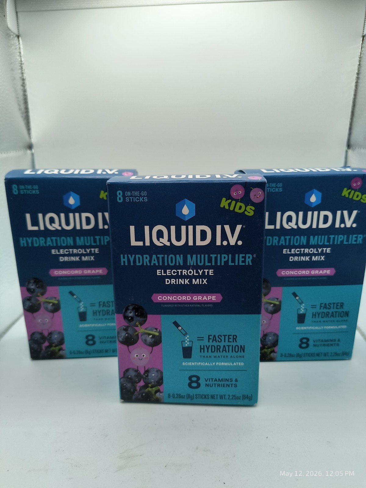 24 Liquid I.V. Kids Concord Grape Hydration Multiplier Drink Mix Sticks Ex 7/26+