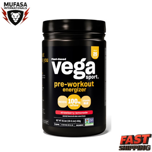 Vega Sport, Plant-Based Pre-Workout, Strawberry Lemonade, 1 lb 0.1 oz (455 g)