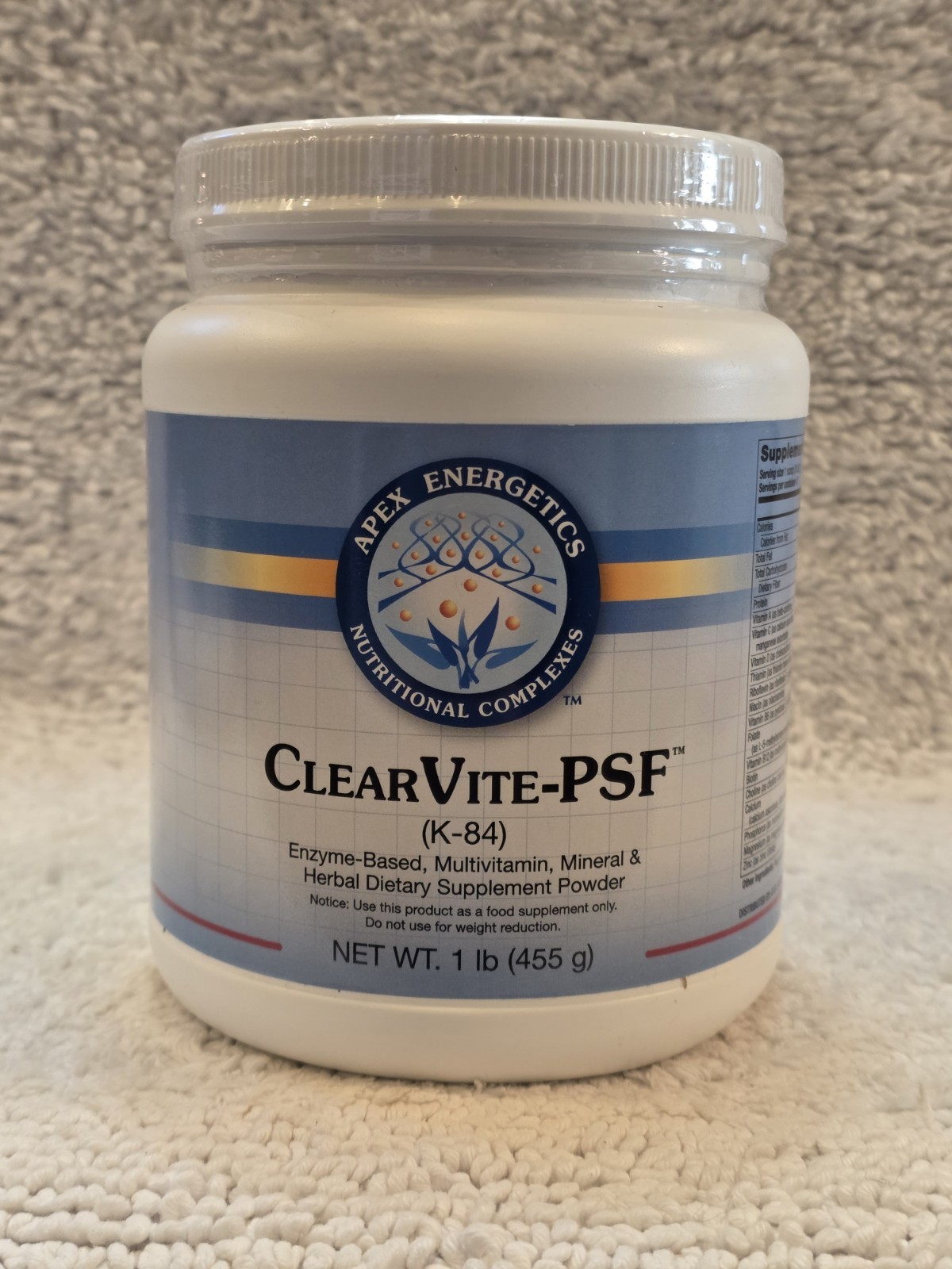 Clear Vite PSF by Apex Energetics (K-84) 1 Lb. Pea Protein Energy Health Drink