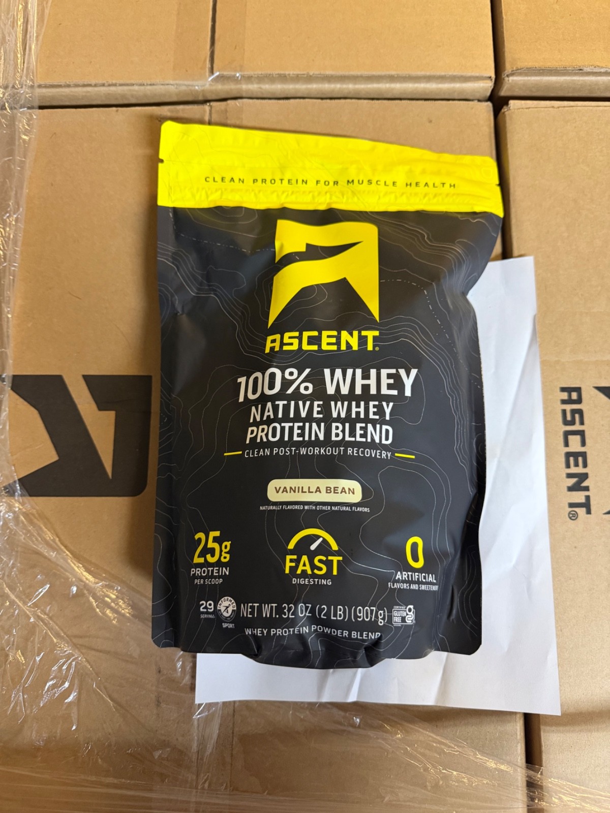 Ascent Native Fuel Whey Protein Powder, 32 oz – Vanilla Bean NEW EXP 02/04/27