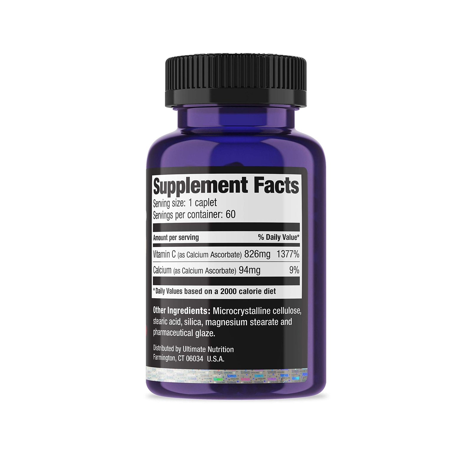 Ultimate Nutrition Vitamin C Plus Calcium Daily Multivitamin (826mg Vitamin C