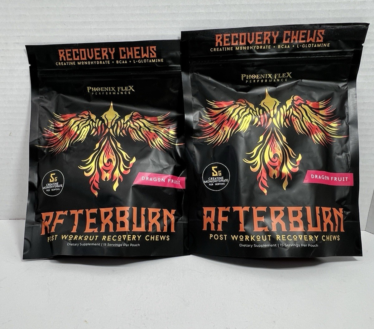 2 LOT of AfterBurn recovery Creatine Monohydrate Chews BCAAs,L-Glutamine Gummies