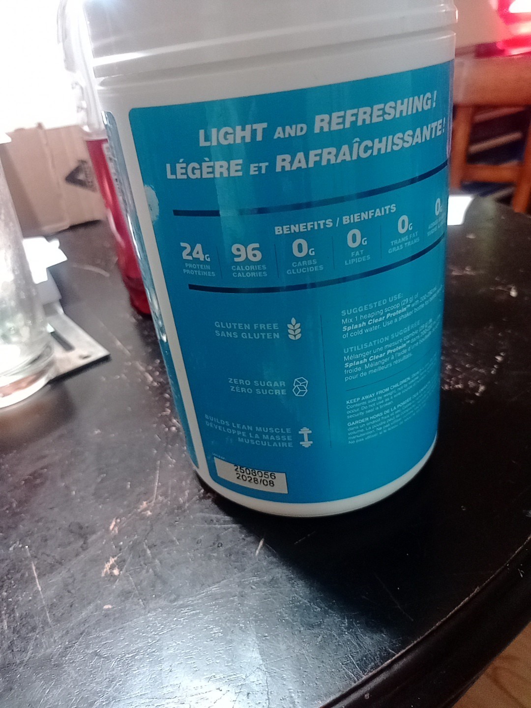 Splash Clear Protein Whey Isolate Powder Blue Raspberry