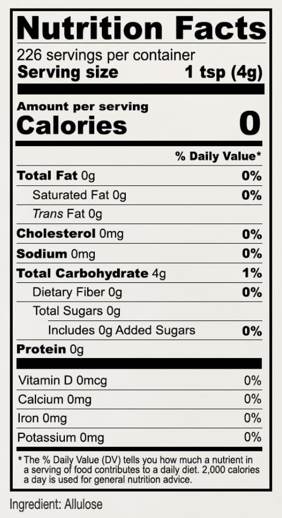 Anthony’s Allulose Sweetener, 2 lb, Batch Tested Gluten 32 Ounce (Pack of 1)