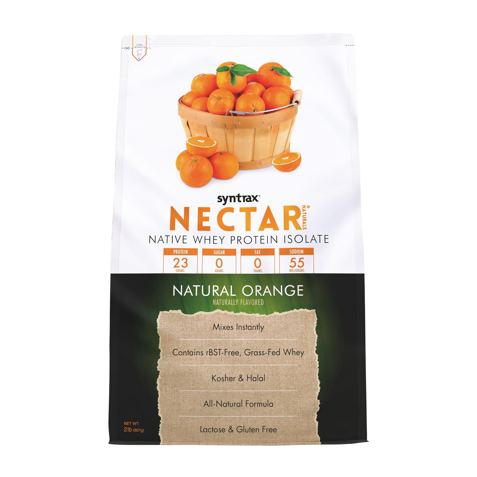 Nectar Naturals 2 Pound Whey Protein Isolate Sweet Delicious Lactose Gluten Free
