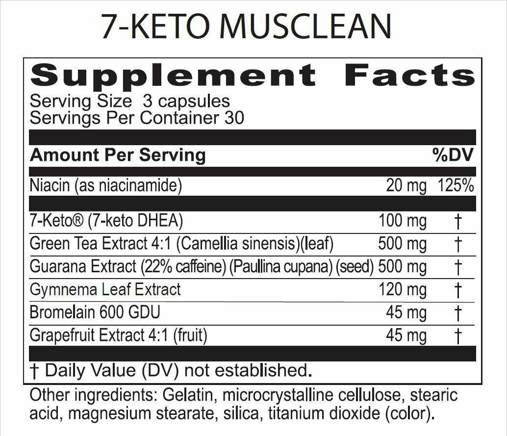 7-Keto Musclean. 3X Potency Thermogenic Weight Loss Pill for Men and Women.
