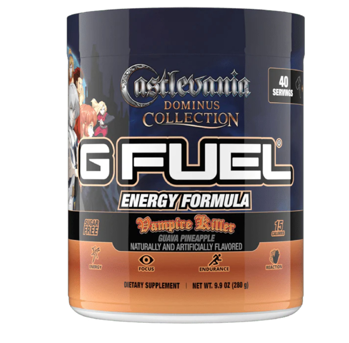 GFUEL Castlevania Dominus Vampire Killer Guava Tub 40 Servings Gamma Labs G FUEL