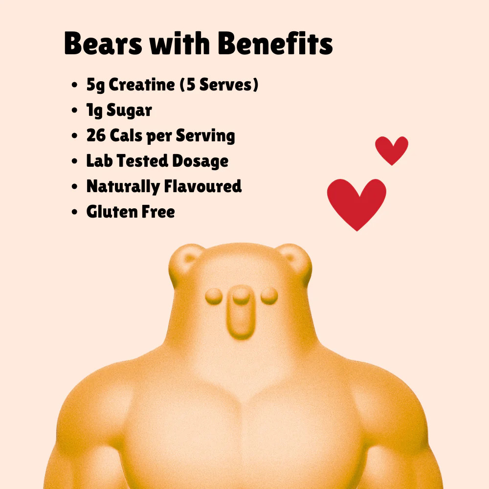 New Buff Bears Creatine Gummies Passionfruit 8 x 80g Packs