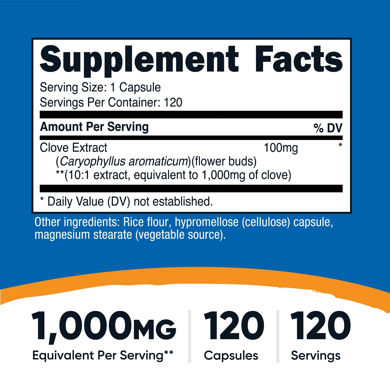Nutricost Clove 10:1 Extract 100mg, 120 Capsules (Vegan, Non-GMO, Gluten-Free)