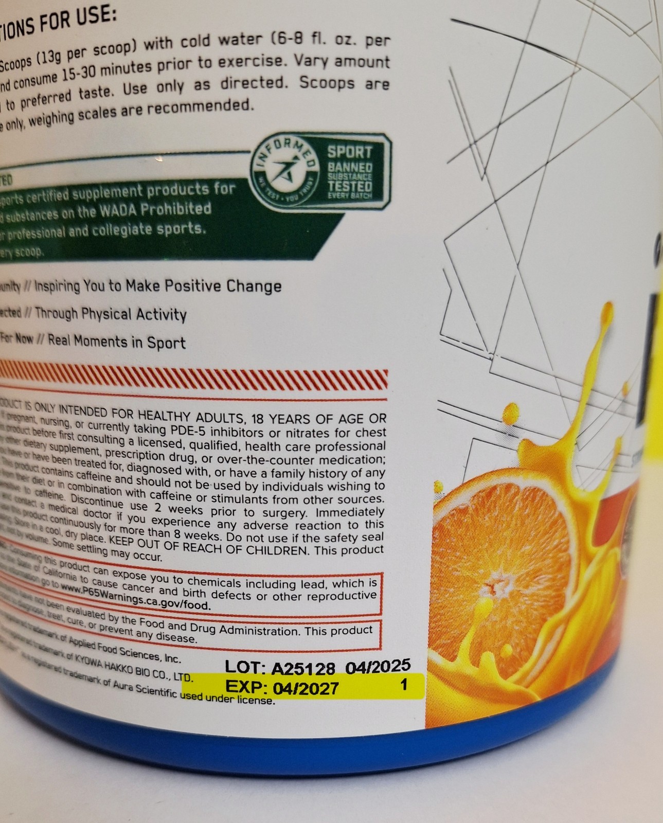 AN Performance TANG🍊 Pre-Workout, 30 Servings, 150mg Natural Caffeine, 04/2027✨