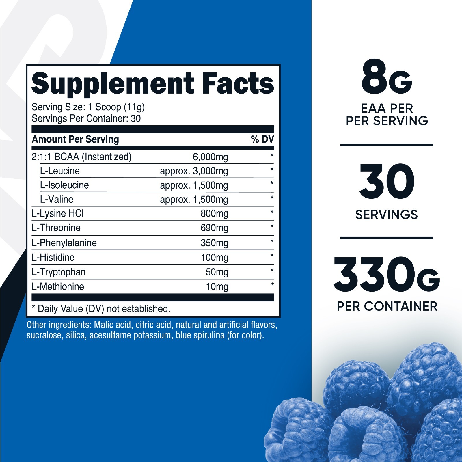 Nutricost EAA Powder 30 Servings (Blue Raspberry) – Essential Amino Acids