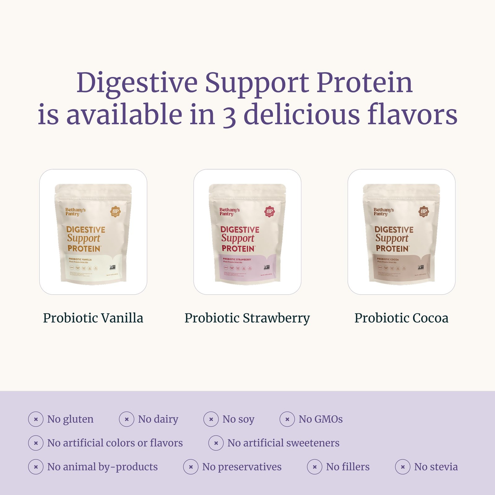 BETHANY’S PANTRY Digestive Support Protein Powder Vegan Pea Protein 25 g