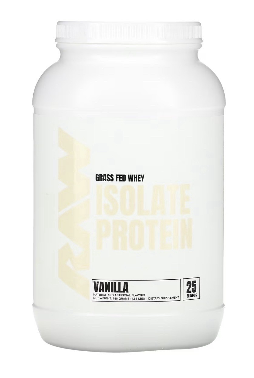 RAW Nutrition Grass Fed Whey Protein Isolate Vanilla GF Keto 25 Servs SHIPS FREE