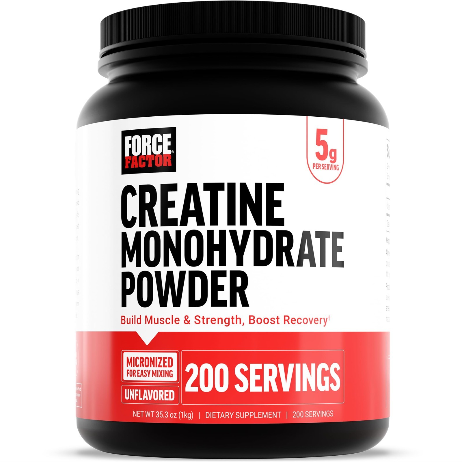 Micronized Creatine Monohydrate Powder, 5g for Muscle Growth & Recovery, Unflavo