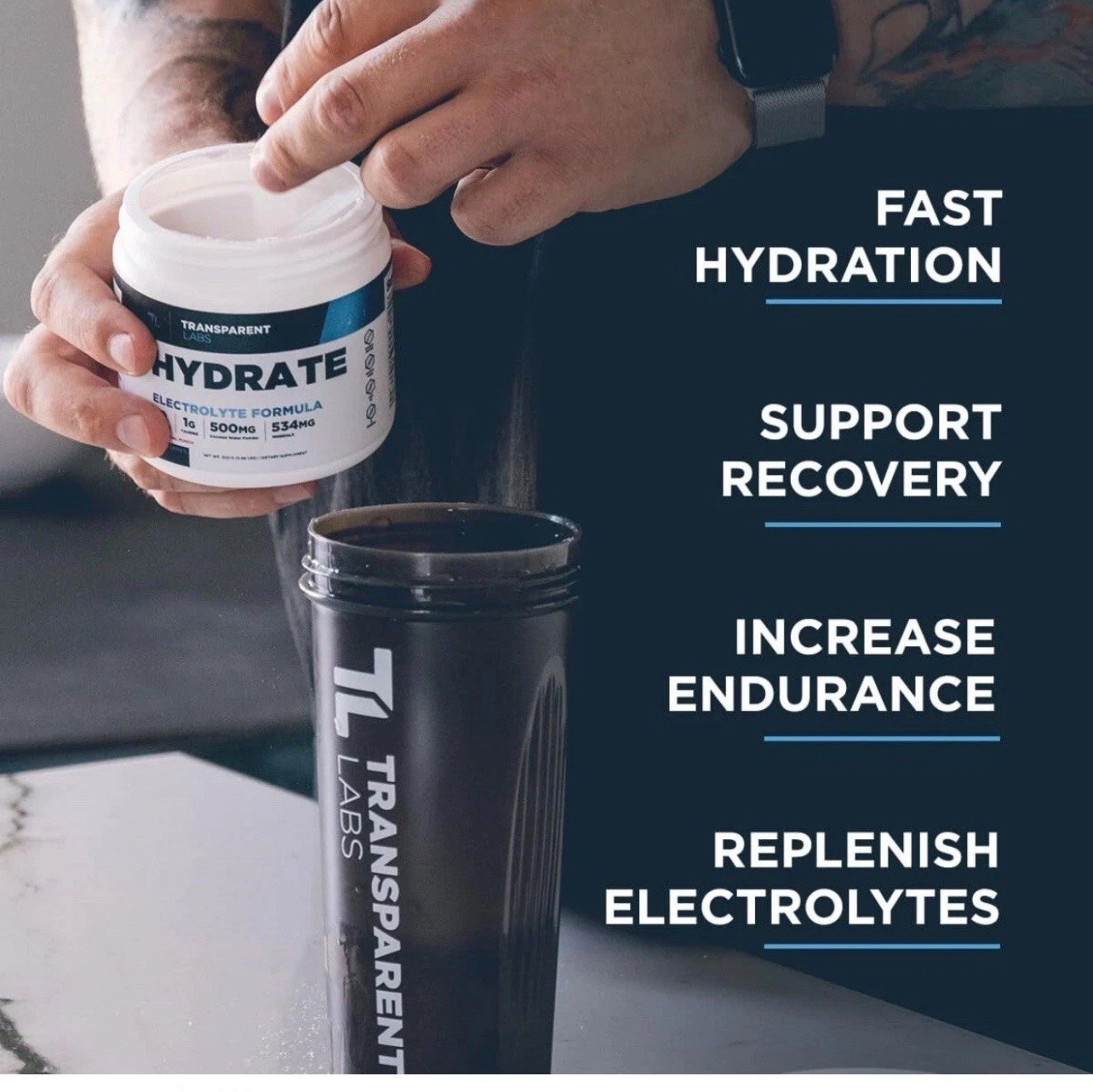 🍍🥥🍍Transparent Labs Hydrate Electrolyte Tropical Punch 40 Servings Exp 11/26