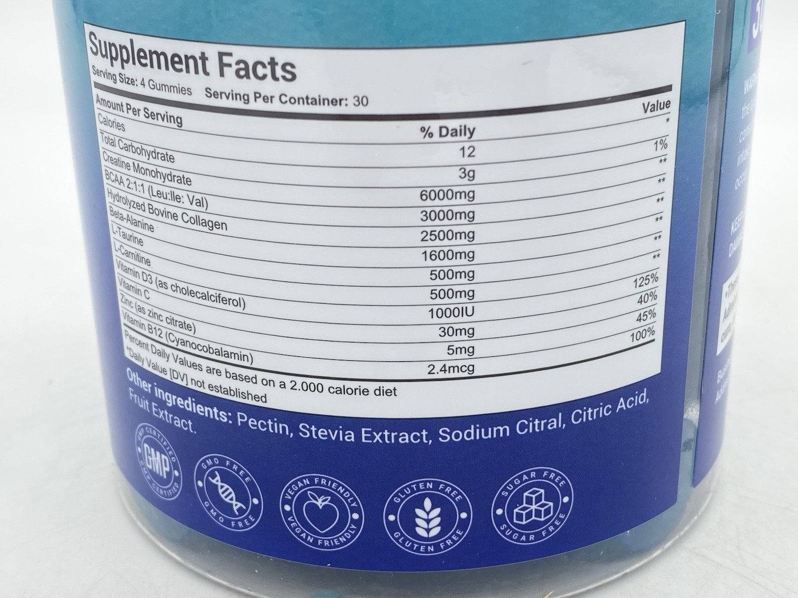 Cnthdi Creatine Monohydrate Gummies – Blueberry – Gluten-Free 6000mg 120 Count