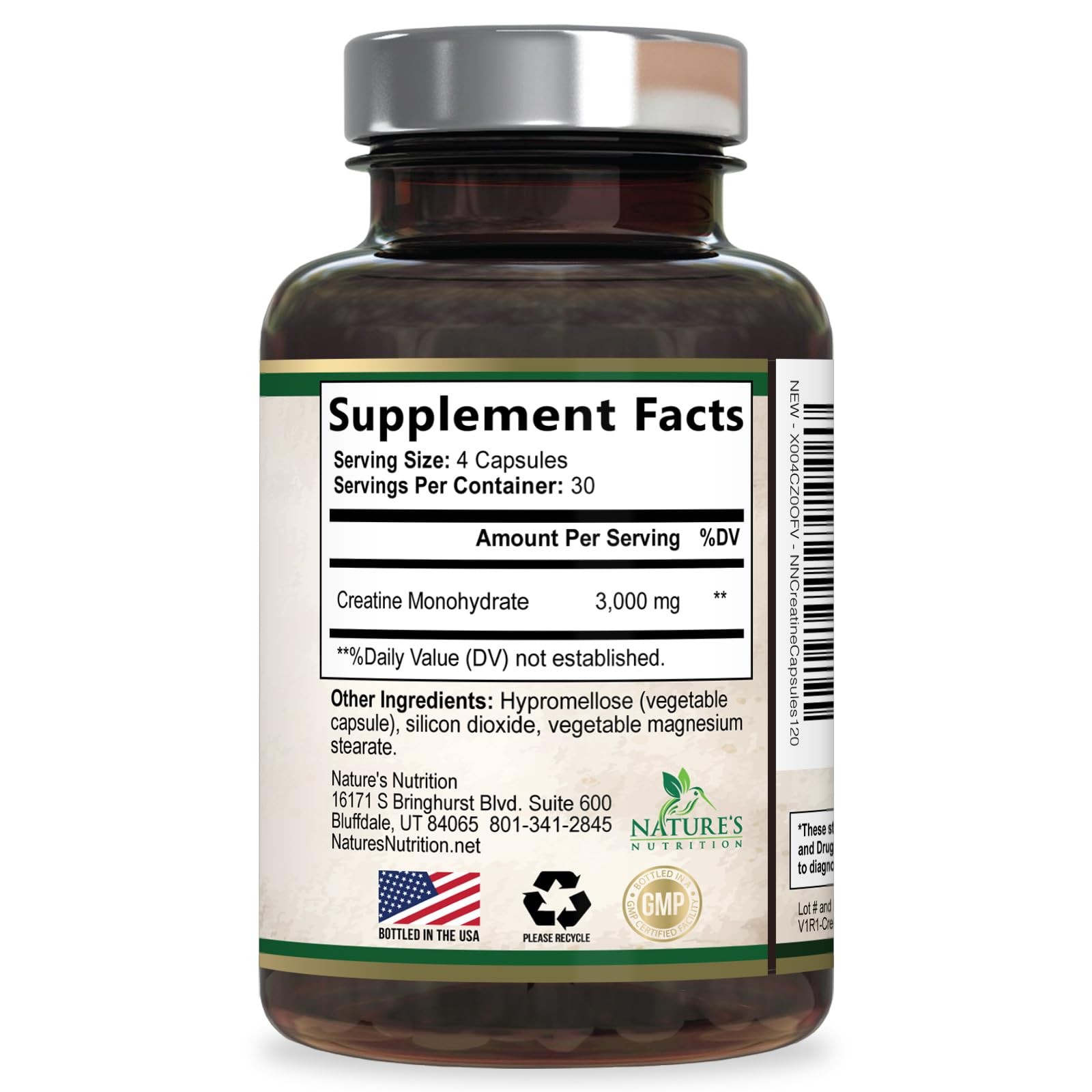 Creatine Monohydrate 3000mg Per Serving – Micronized 120 Count (Pack of 1)
