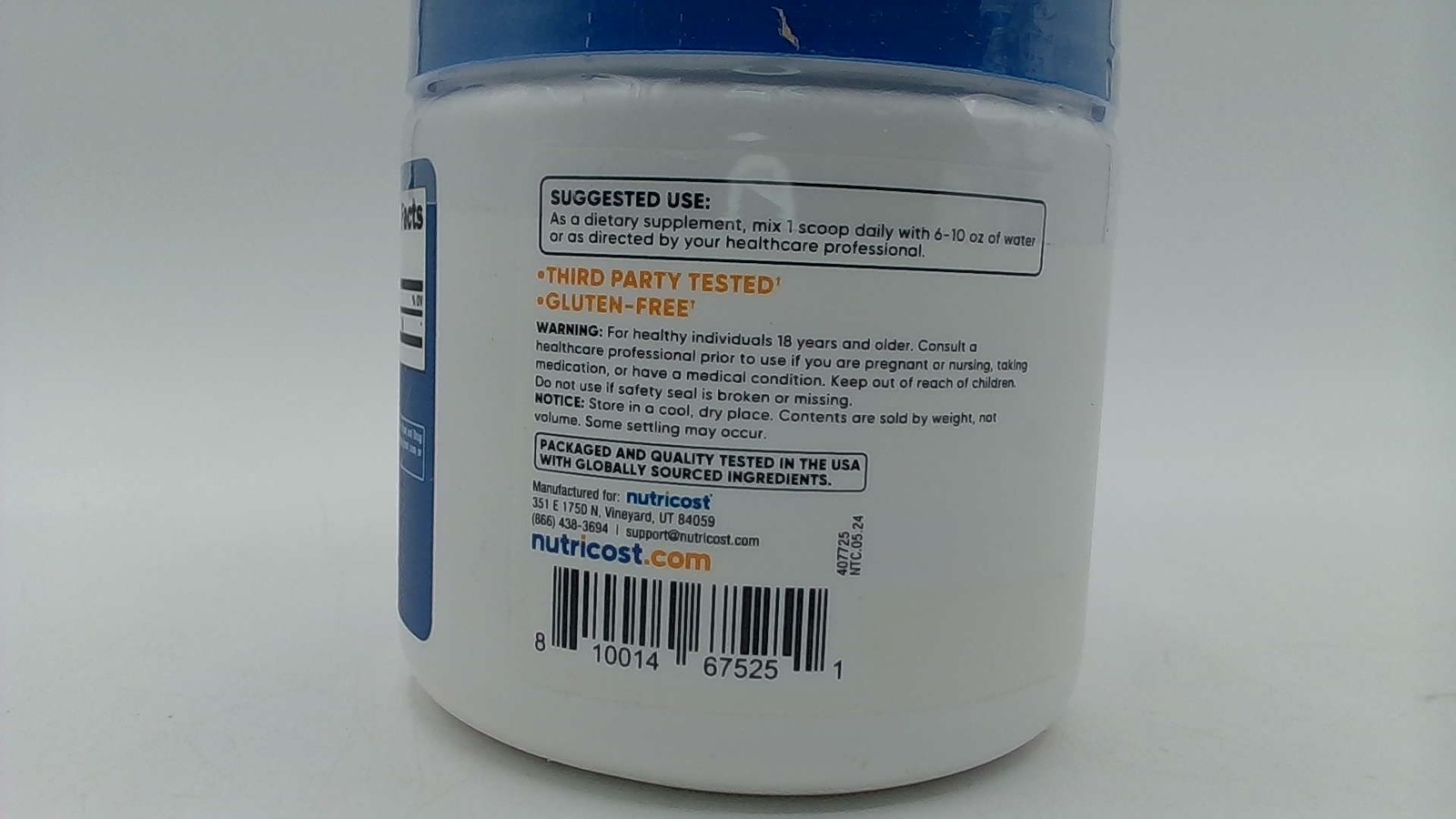 Nutricost L-Glutamine Powder 250 Grams – 50 Servings, Non-GMO, Gluten Free