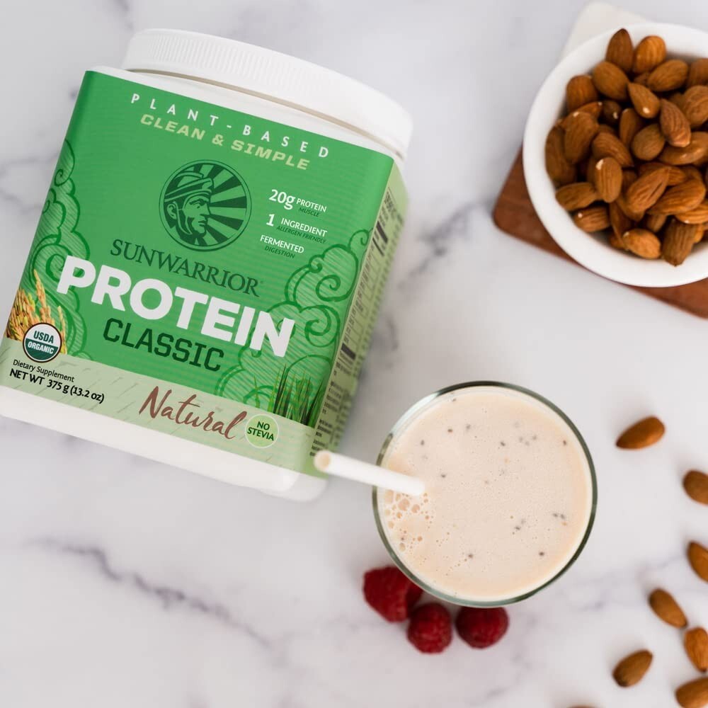 Sunwarrior Classic Organic Brown Rice Vegan Protein Powder, 375g, Unflavored