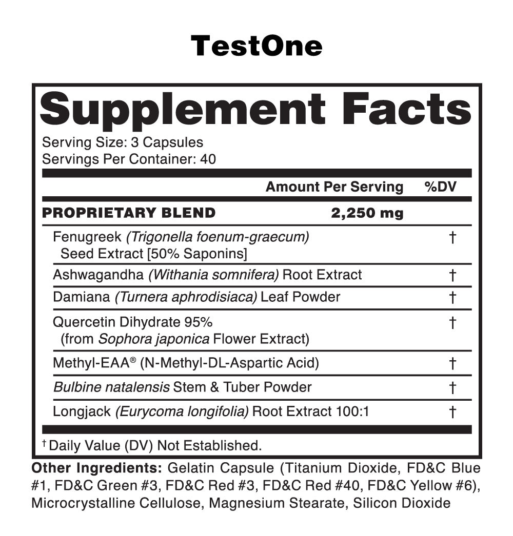 NUTRAONE NUTRITION TEST ONE Muscle Building Formula 120 Capsules
