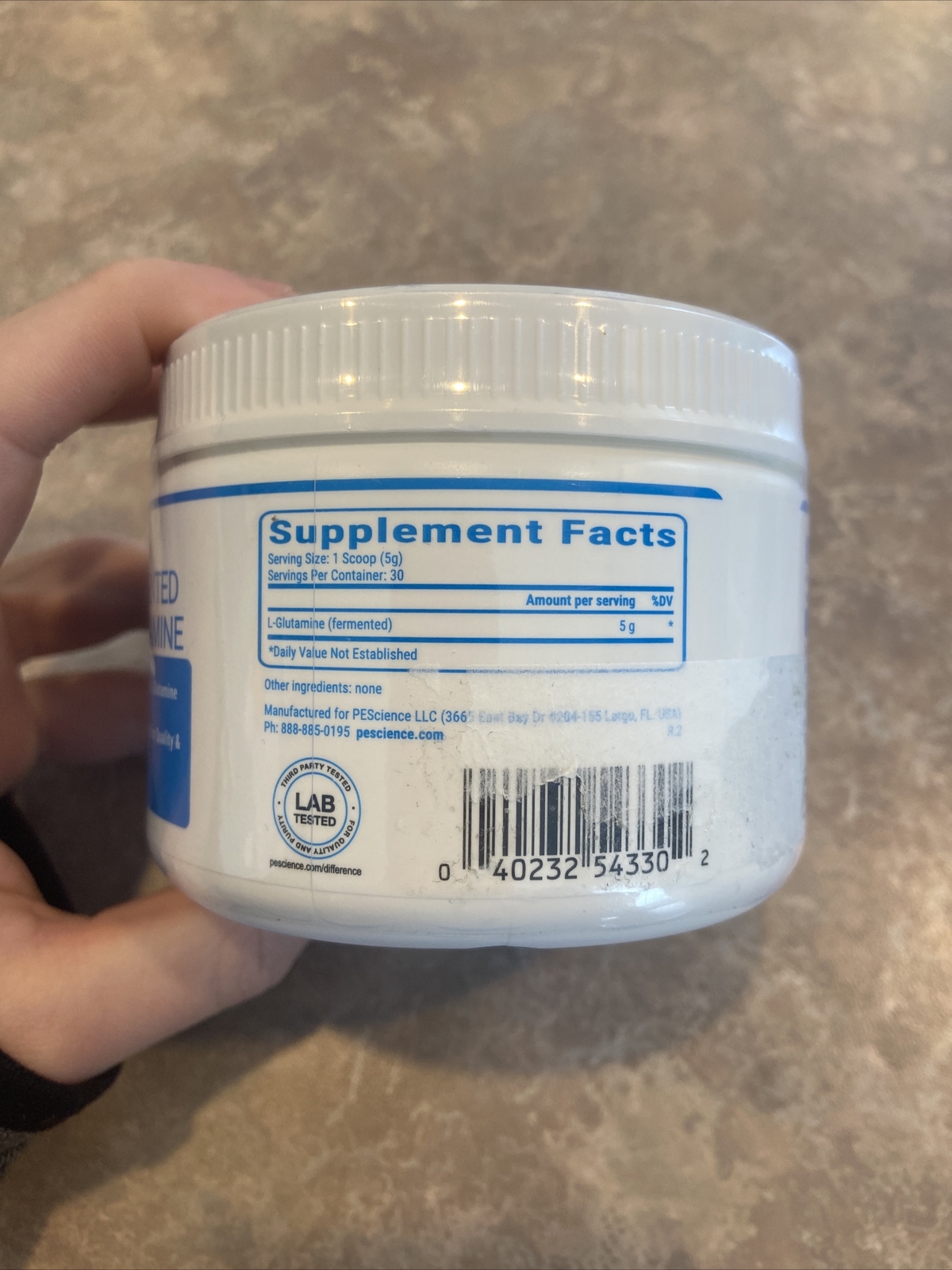 PEScience TruGlutamine Unflavored 5.3 Oz (150 Grams) Brand New 03/2026