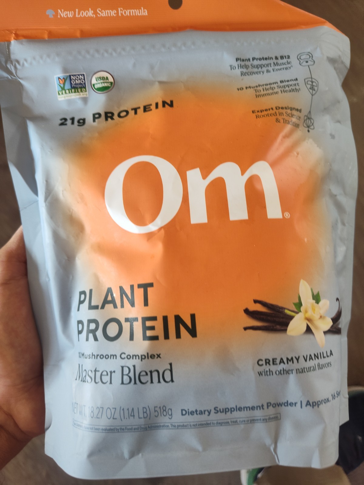 07/27 OM MUSHROOM SUPERFOOD Master Blend Vegan Protein – Creamy Vanilla Plant Pr