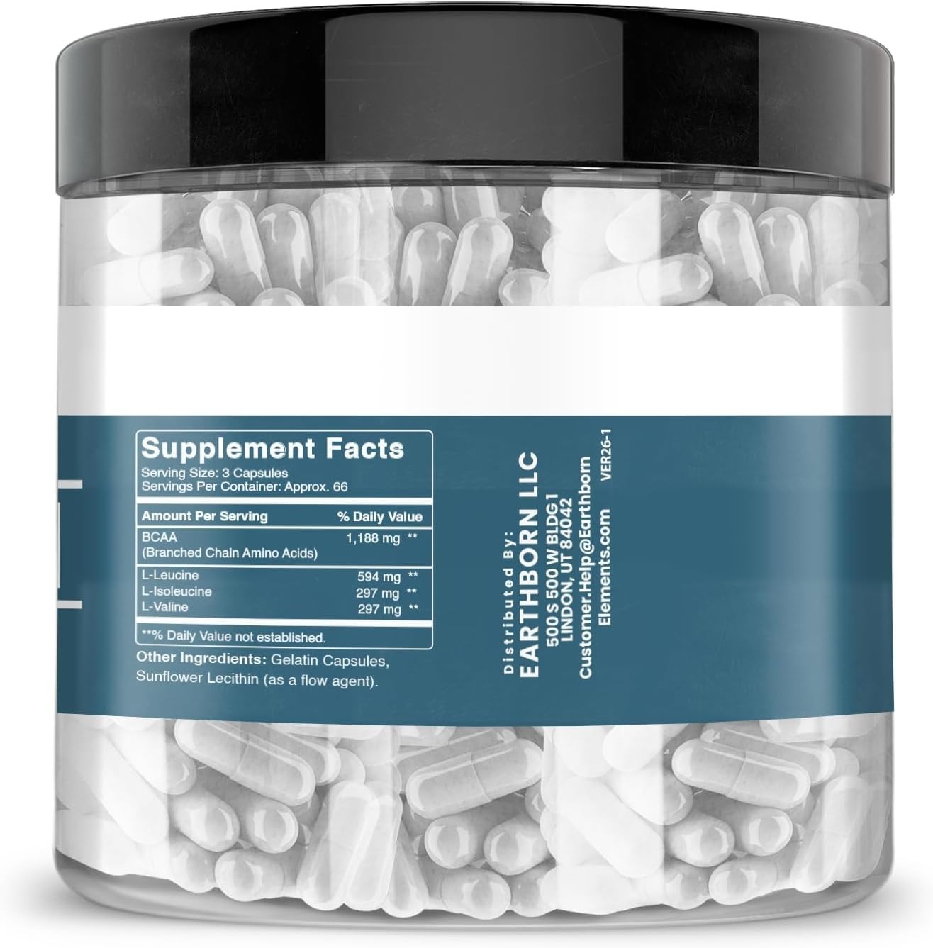 BCAA, 200 Capsules, Pure & Undiluted, No Additives