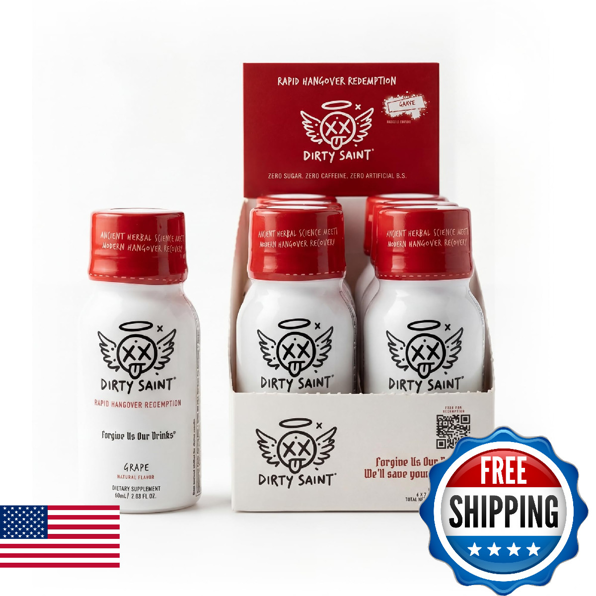 DIRTY SAINT Rapid Hangover Recovery Shot – Morning After Formula – B12 + NAC + E