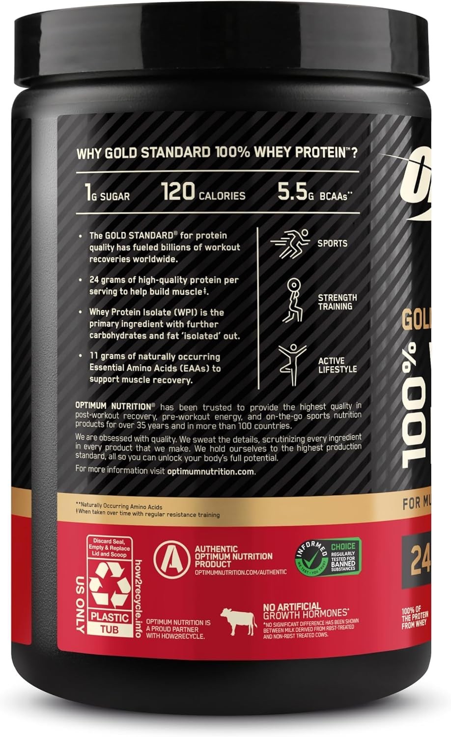 Double Rich Chocolate Whey Protein Powder – 24g Protein Per Serving, Gluten-Free