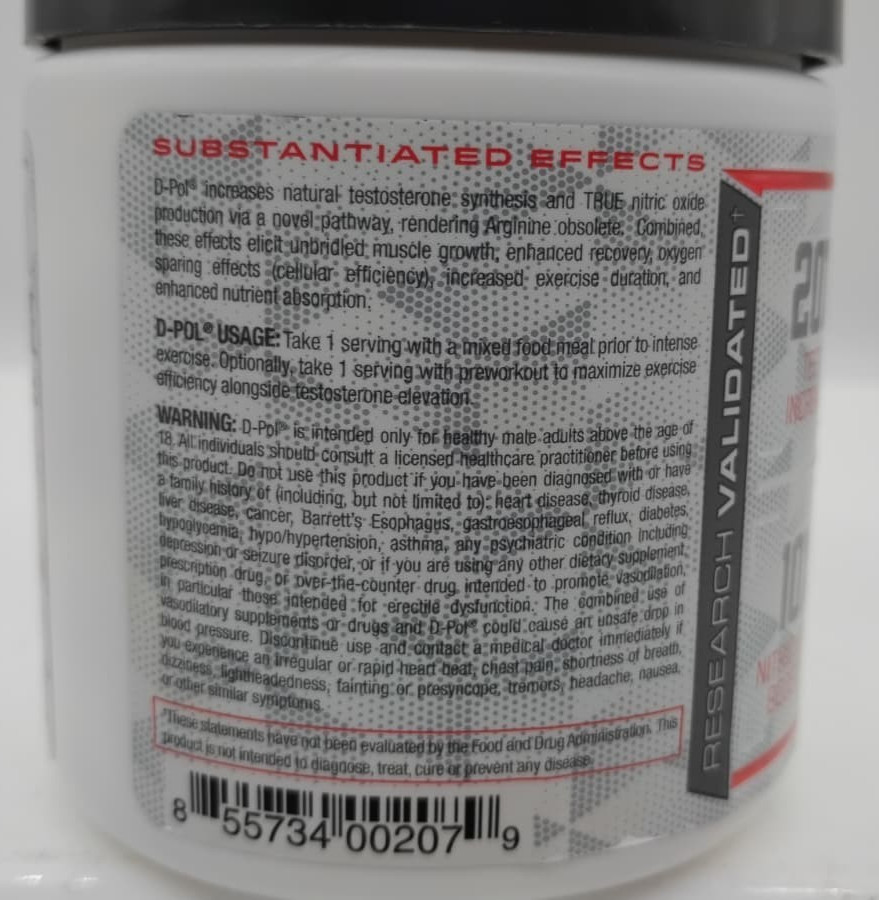 DPOL, STRONGEST TEST BOOSTER by Purus Labs D-POL – Build Lean Muscle – 90 Tabs