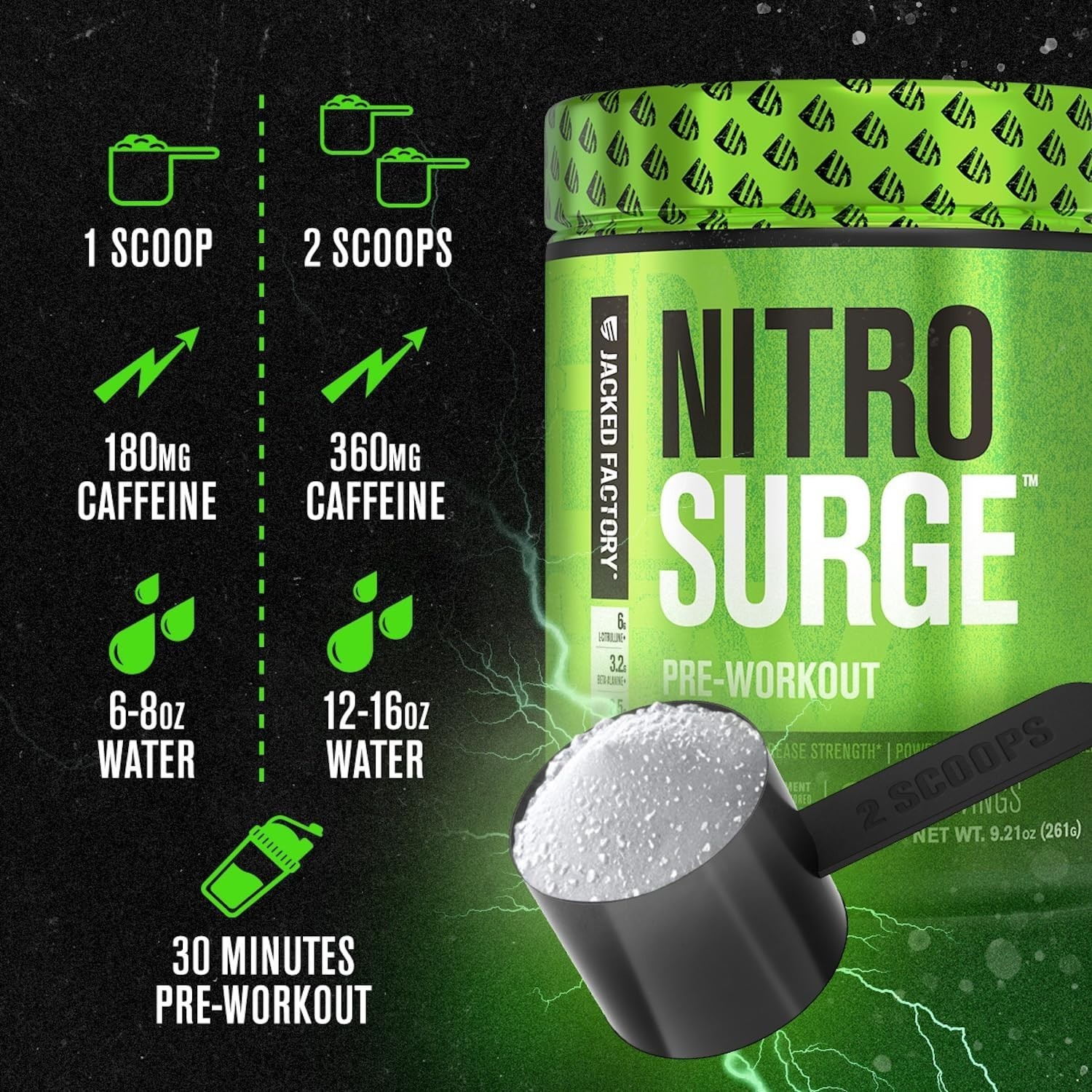 Cherry Limeade NITROSURGE Pre Workout – 10 Servings of Energy & Strength Boost