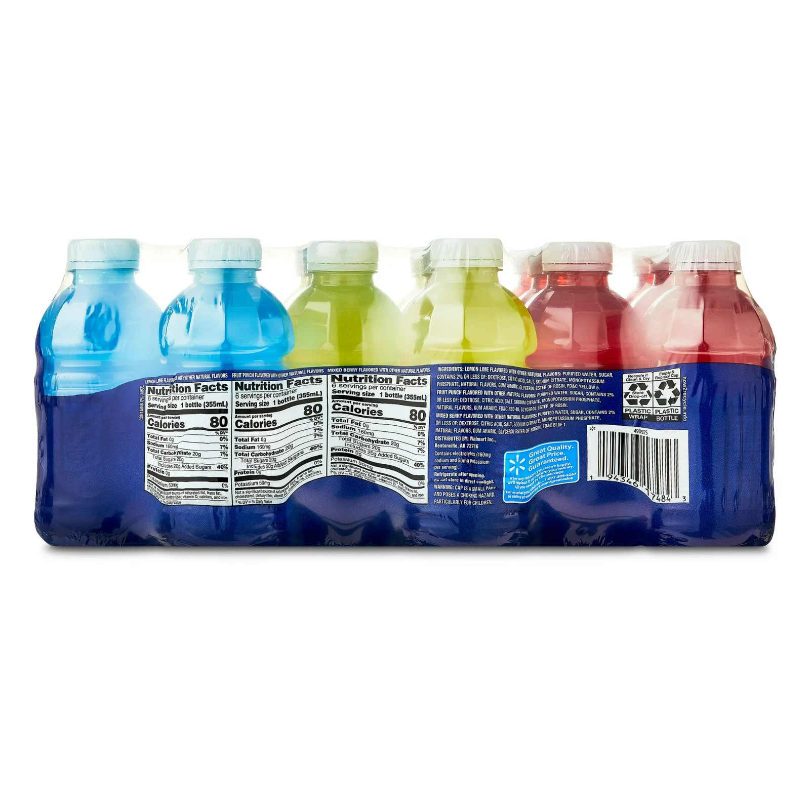 Hydration Drink variety pack Fruit punch Lemon Lime Mixed Berry 12 fl oz 18….