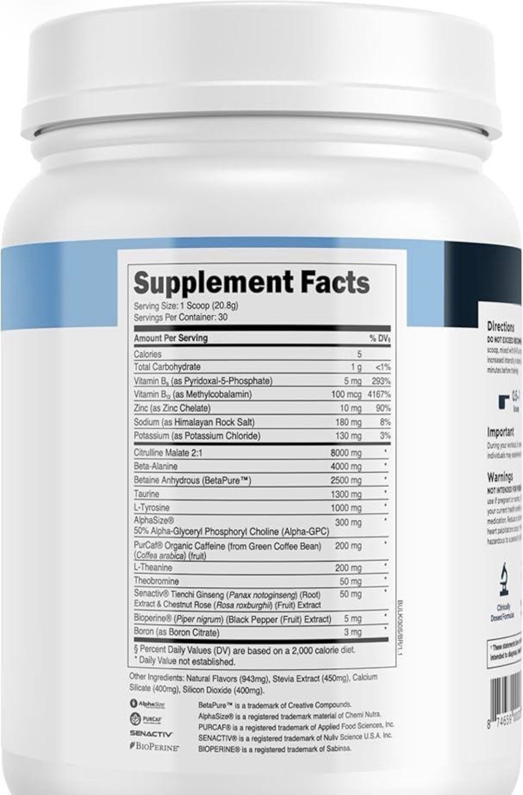 Transparent Labs Bulk Pre Workout Pineapple Coconut 30 Servings New Sealed