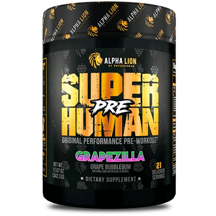 Alpha Lion Super Human PRE Original Pre-Workout 21 Servings GRAPEZILLA