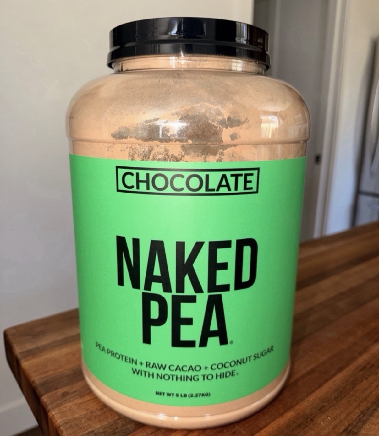 1 SERVING USED Naked Nutrition Chocolate Pea Protein Powder Vegan 5 lb