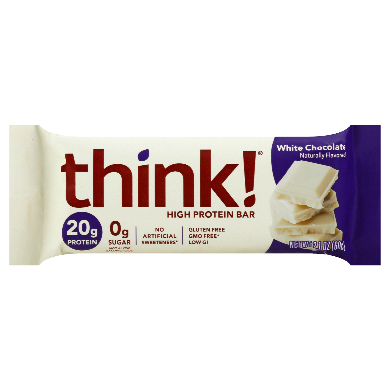 Think! Bar Protein White Chocolate Gluten Free 2.1 oz (Pack Of 10)