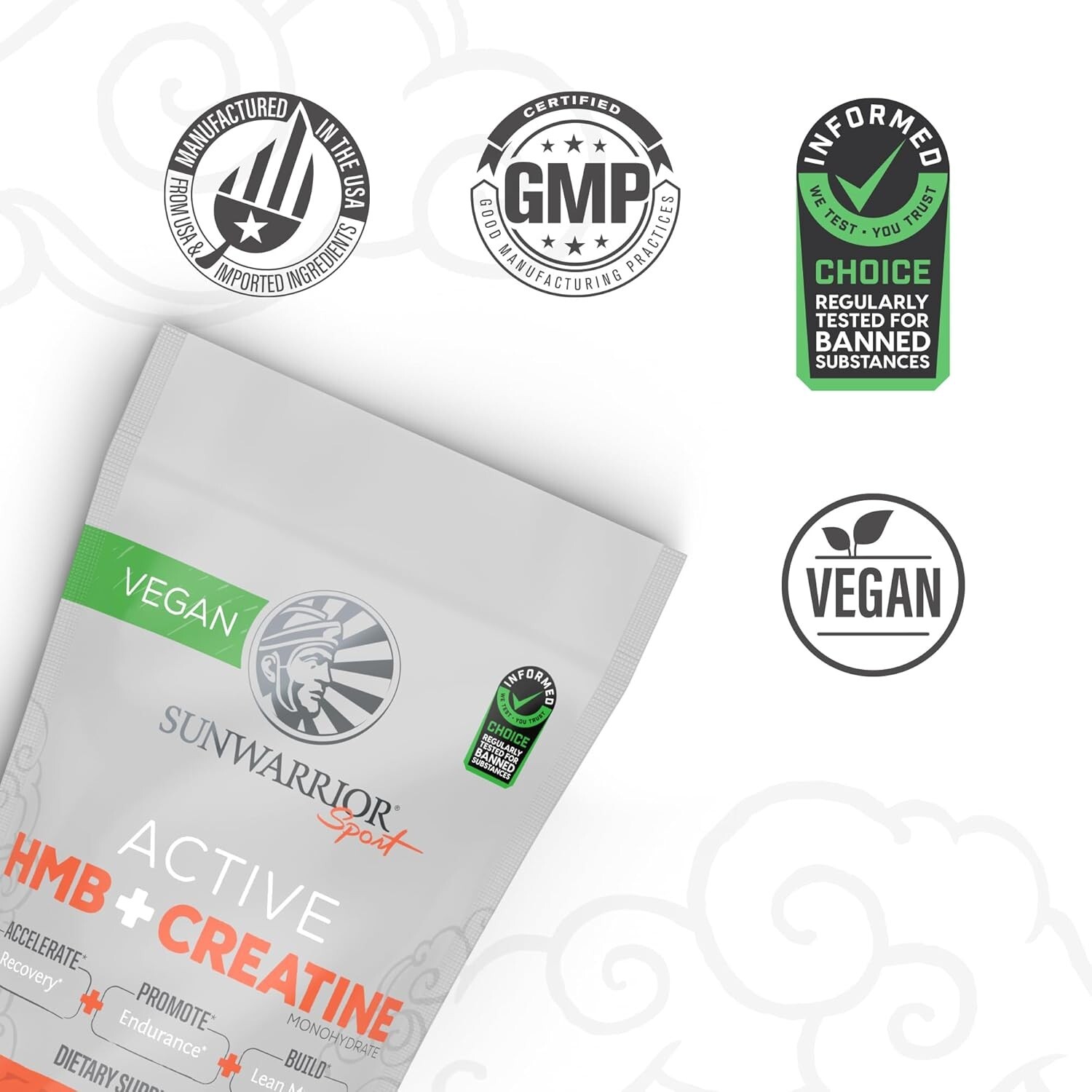 Sunwarrior HMB + Creatine Monohydrate Powder Micronized PreWorkout Leucine, 240g