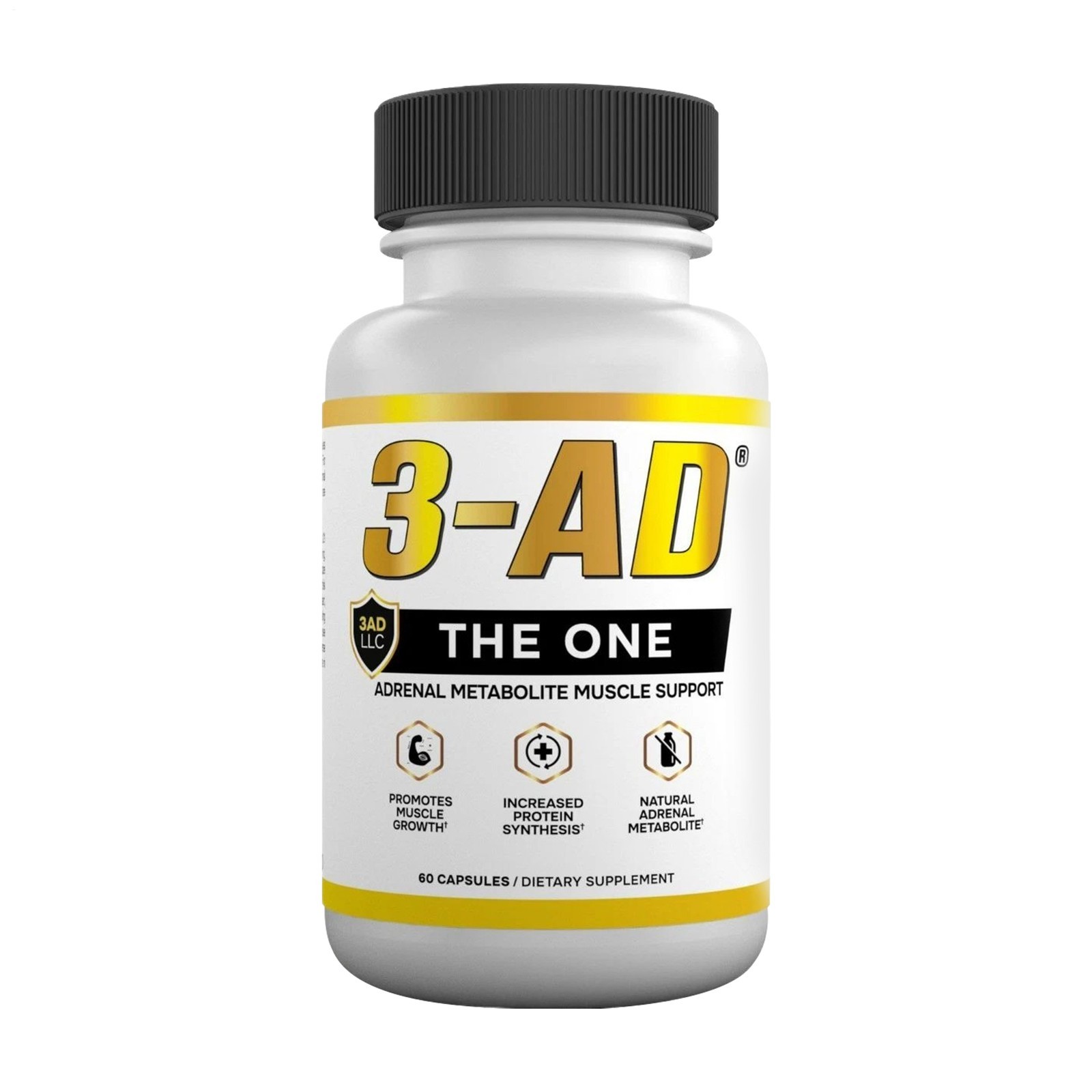 3-AD® 25mg Muscle Support Supplement – 60 Capsules – Patented Formula 1-5 pack