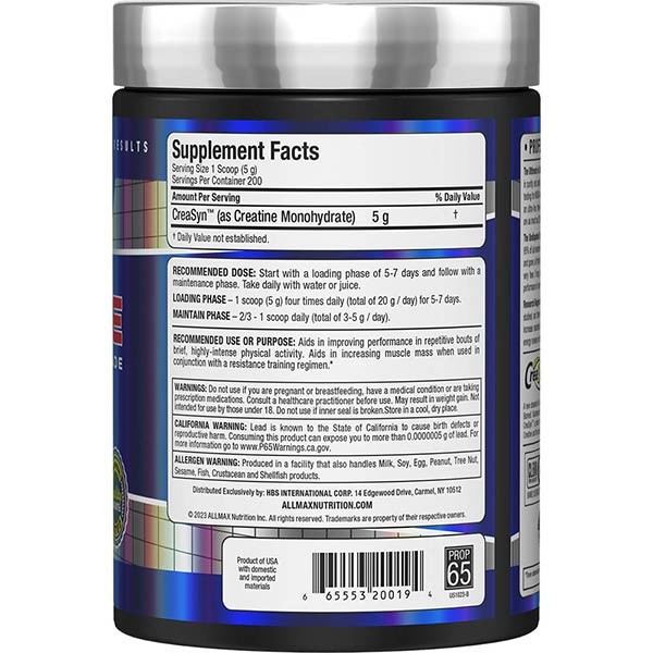 ALLMAX Essentials CREATINE – 1000g Powder – Improves Performance & Training